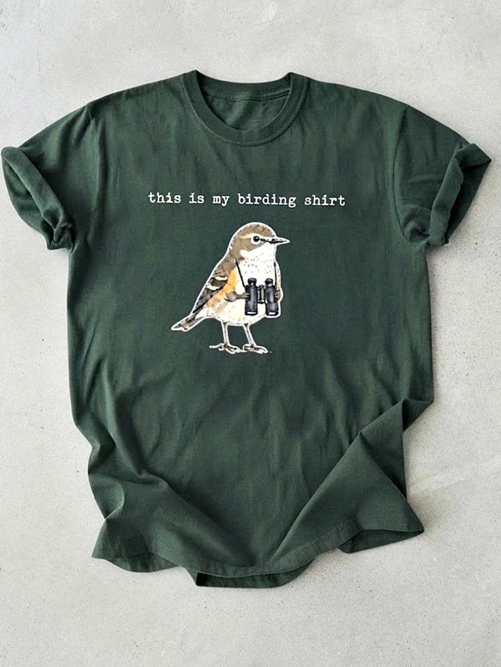 This Is My Birding Shirt Green Cotton Wildlife Gildan T-Shirt